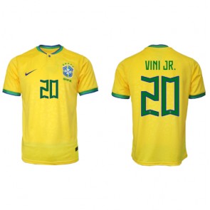 Brasilien Vinicius Junior #20 Replika Hjemmebanetrøje VM 2022 Kortærmet